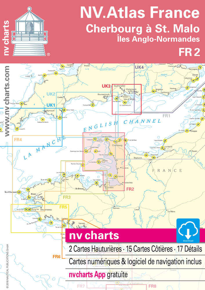 NVCharts NV Atlas Frankrijk FR 2 Cherbourg à St. Malo Jos Boone
