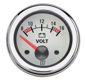 Voltmeter 24V (16-32V) D52mm wit