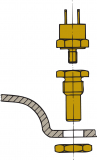 Sensor voor uitlaatalarm tbv demper MF/MV/LSG/LSS/MGS/MGL