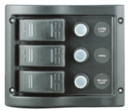 allpa Kunststof Schakelpaneel  12V  110x130mm ( hxb )  3-Schakelaars & LED-indicators  Automatische