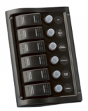 allpa Kunststof Schakelpaneel  12V  190x130mm ( hxb )  6-Schakelaars & LED-indicators  Automatische