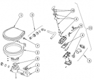 Johnson Pump Bril en deksel voor scheepstoilet Johnson compact model
