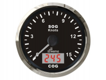 Silver serie GPS speedometer zwart 15kn/27km