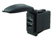 USB stopcontact dubbel 3.4A zwart switch model