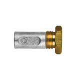 Zinc+Brass AIFO-FTP  pencil anode Ø14 L.28 complete with brass plug th.18X1,5