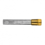 Zinc+Brass Caterpillar  pencil anode Ø 10 L.55 complete with brass plug th.1/4''GAS CONICO