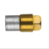 Zinc+Brass Caterpillar  pencil anode Ø 16 L.63 complete with brass plug th.1/2''GAS