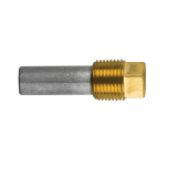Zinc+Brass Caterpillar  pencil anode Ø 12 L.40 complete with brass plug th.3/8''GAS CONICO