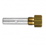 Zinc+Brass Caterpillar  pencil anode Ø 10 L.38 complete with brass plug th.1/4''GAS