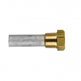 Zinc+Brass Caterpillar  pencil anode Ø 12,5 L.38 complete with brass plug th.3/8''GAS