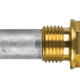 Zinc+Brass Nanni Mercedes pencil anode Ø 10 L. 17 complete with brass plug th.16x1,5