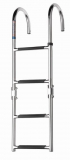 Zwemladder, SS316, 4 trede met synthetiche grips, folding, deck mounted