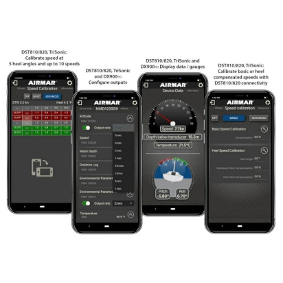 DST820 5Hz 0° kunststof Smart triducer, voorzien van Bluetooth, Trim & Heelsensor. ThruHull, low pro