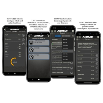 DST820 5Hz 0° kunststof Smart triducer, voorzien van Bluetooth, Trim & Heelsensor. ThruHull, low pro
