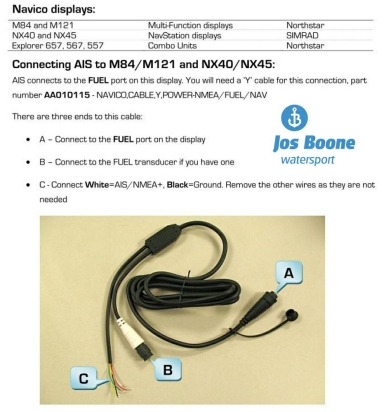 Navico y-cable, power-NMEA/Fuel/NAV