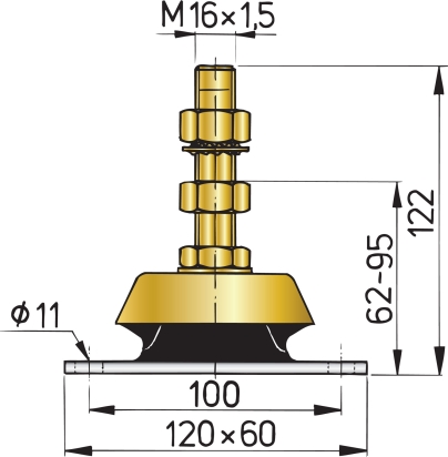 Vetus flexibele motor- steun type K75