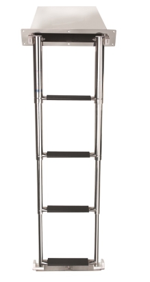Ladder telescopic 4 trede, SS316, casette inbouw, syntetis