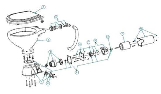 Afvoerklep voor Elektr.toilet