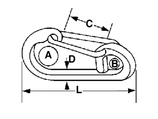 KARABIJNHAAK ASYMETRISCH 12MM