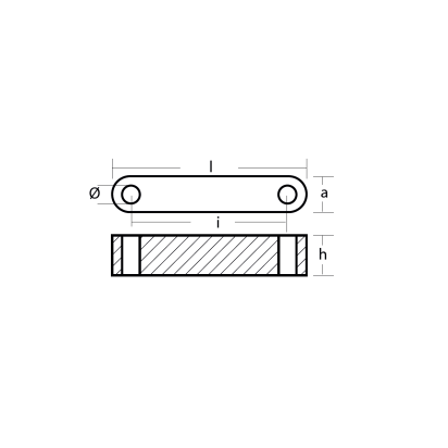 Zinc Hamilton long  oval plate for idroget 292