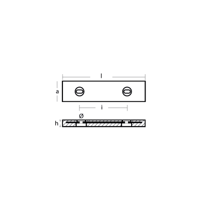 Zinc Bolt-on anode for Hull 300x80x46 H.C. 190