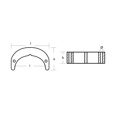 Zinc BRP Horseshoe for OMC 50-70 / Johnson 50-75 / Evinrude 50-75
