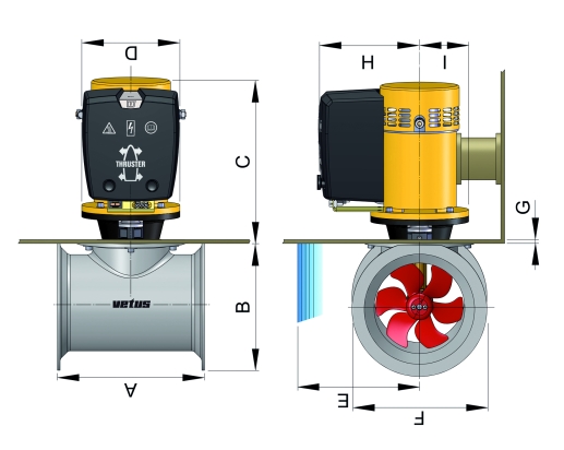 Polyester hekschroef tunnel D 150 mm (35/55 kgf)