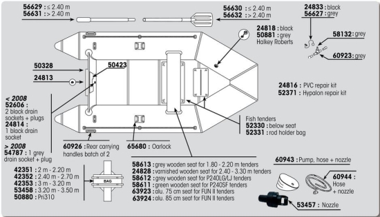 Houten zitting grijs voor boot 180-220 cm