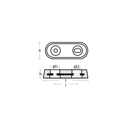 Kamewa  oval plate anode for engines - Piastr