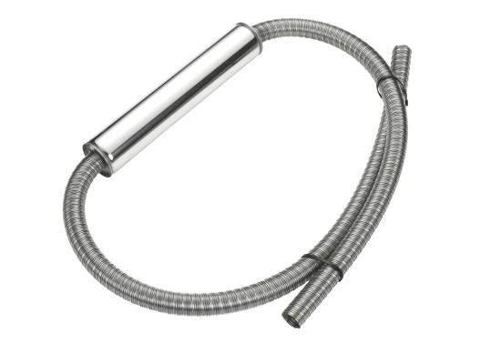 Uitlaatslang met demper RVS, 24mm