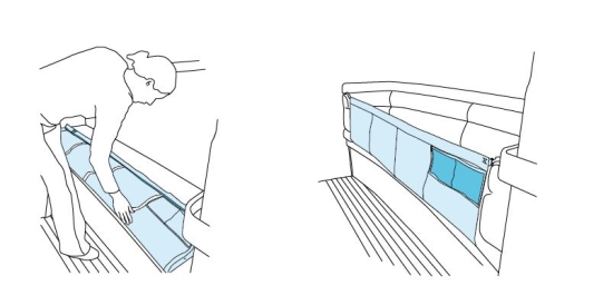 Bank afschermnet 170 x 53 + 37 cm