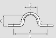Dekbeugel vlak 75 mm RVS