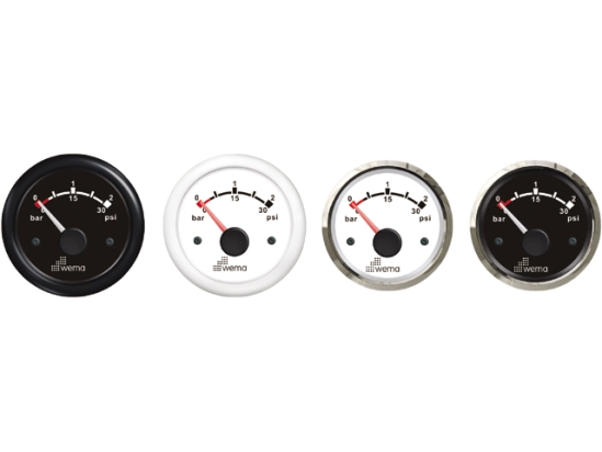 OLIEDRUK METER ZWART 25PSI