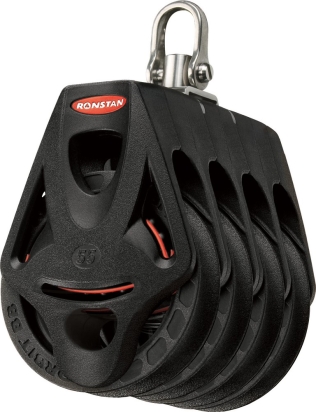 RF55410 Ronstan Orbit 55mm, 4-schijfsblok, swivel, hondsvot