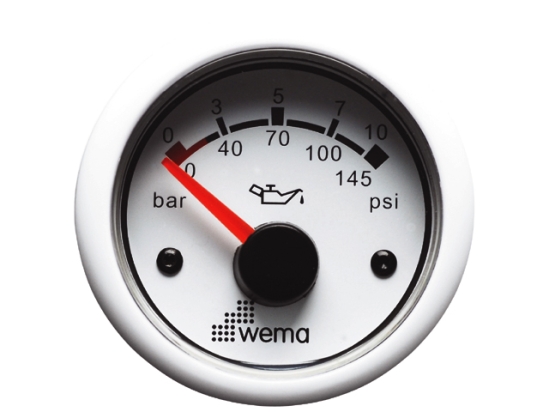 OLIEDRUK METER WIT 25PSI
