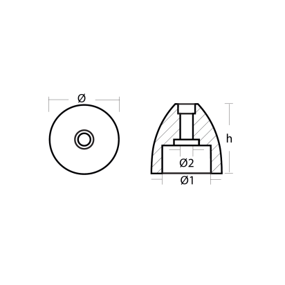Zinc MTF propeller nut replacement for shaft Ø35-50