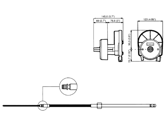 Ultraflex 35809J/T67 stuurkop zwart