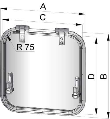 Planus vluchtluik 471x471mm new lock