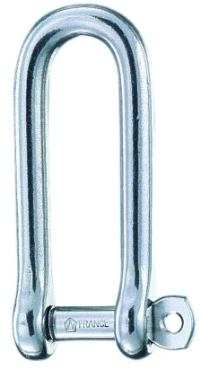 D-sluiting lang met gezekerde bout RVS 10 mm