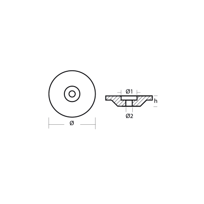 Zinc Round plate for Yamaha 9-9,9-15 HP