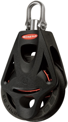 RF45110 Ronstan Orbit 40mm, 1-schijfsblok, swivel, hondsvot