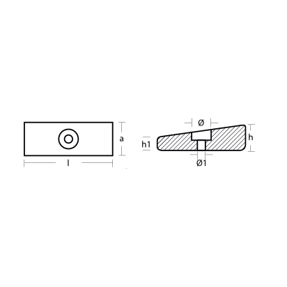 Zinc Mercury Small plate for 75HP - V6 40/50/115 EFI 4T