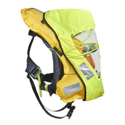 Reddingsvest ErgoFit 290N auto met harnas, licht & hood zwart/groen