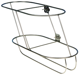 RVS Fenderhouder  schuin model voor 2 Stootwillen ( rechts )  A=970mm  B=480mm  C=325mm ( Majoni 6 )