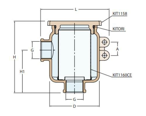 Guidi Waterfilter 3/4" transparant deksel