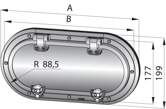 RVS 316 patrijspoort type PMS24, A1 kwaliteit
