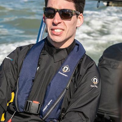 Reddingsvest Crewfit 165N Sport auto met harnas navy blauw