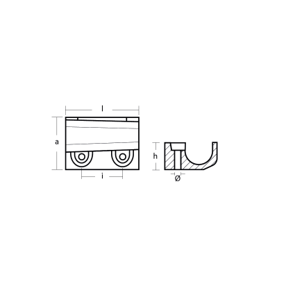 Zinc Yamaha Bracket anode for 40-50HP