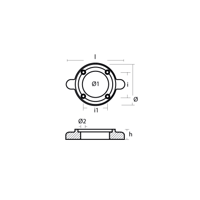 Zinc Yanmar collar for Saildrive SD 20-30-40-50-60