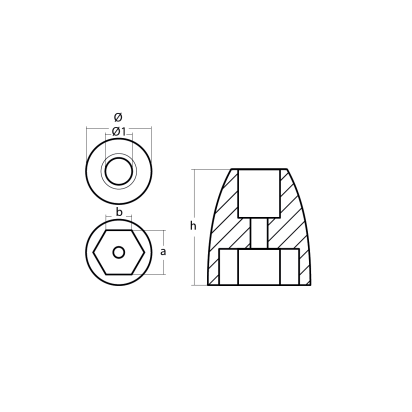 MG Mercury/Mercruiser propeller nut for Bravo III